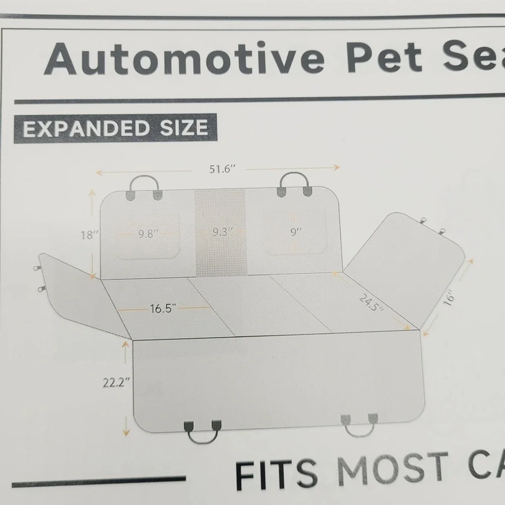 Waterproof Dog Car Seat Cover w/ Hard Bottom Extender for Truck SUV Anti-Scratch